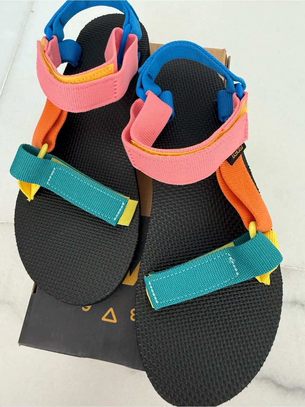 Teva womens Multicolor Sport Sandals - Pink, Teal, Yellow, Orange, Blue - Picture 2 of 4